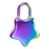 Rainbow Stainless Steel Pentagram Star Lock Pendant