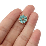 Enamel Sun Flower Charms Daisy Flowers Alloy Pendant DIY Jewelry Making