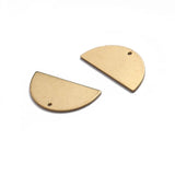 20pcs Raw Brass Semicircle Stamping Blank Pendant For Earrings