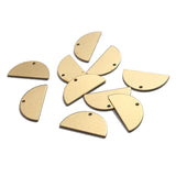20pcs Raw Brass Semicircle Stamping Blank Pendant For Earrings