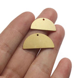20pcs Raw Brass Semicircle Stamping Blank Pendant For Earrings