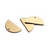 20pcs Raw Brass Semicircle Stamping Blank Pendant For Earrings