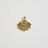 Feather Charms with Natural Stone for DIY Bracelets - Golden Plating
