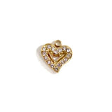 Miasol 5 Pcs 9MM Golden Plating Heart Charms for DIY Jewelry Making