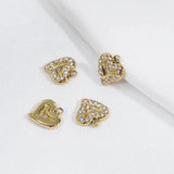 Miasol 5 Pcs 9MM Golden Plating Heart Charms for DIY Jewelry Making
