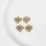 Miasol 5 Pcs 9MM Golden Plating Heart Charms for DIY Jewelry Making