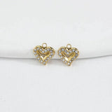 Miasol 5 Pcs 9MM Golden Plating Heart Charms for DIY Jewelry Making