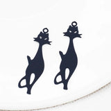 20pcs/Lot 9*35mm Painted Animal Cat Shape Charms Brass Jewelry Pendants