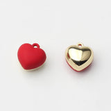 3D Heart Spray Paint Charms Double-sided Pendant 6pcs/lot DIY Earrings Making