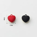 3D Heart Spray Paint Charms Double-sided Pendant 6pcs/lot DIY Earrings Making