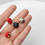 3D Heart Spray Paint Charms Double-sided Pendant 6pcs/lot DIY Earrings Making