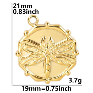 5pcs Stainless Steel Dragonfly Charms Pendant for Necklace DIY Jewelry Making