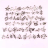 60PCS Vintage Mixed Plants Animal Alloy Charms Pendant DIY Jewelry Accessories