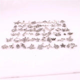 60PCS Vintage Mixed Plants Animal Alloy Charms Pendant DIY Jewelry Accessories