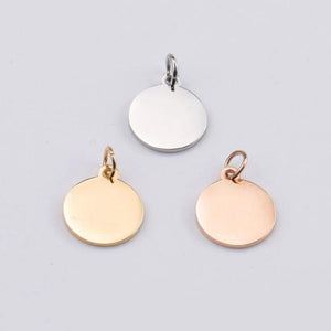 5pcs Stainless Steel Disc Tag Charm Pendants for Jewelry Making