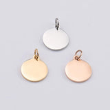 5pcs Stainless Steel Disc Tag Charm Pendants for Jewelry Making