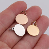 5pcs Stainless Steel Disc Tag Charm Pendants for Jewelry Making