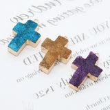 Druzy Crystal Crosses Pendants for DIY Jewelry Making