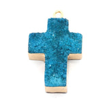 Druzy Crystal Crosses Pendants for DIY Jewelry Making