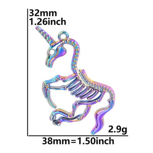 10pcs Unicorn Skull Pendant Alloy Charms for DIY Jewelry