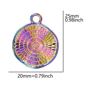 15PCS Round Plate Pendant Charm Alloy Jewelry DIY Supplies