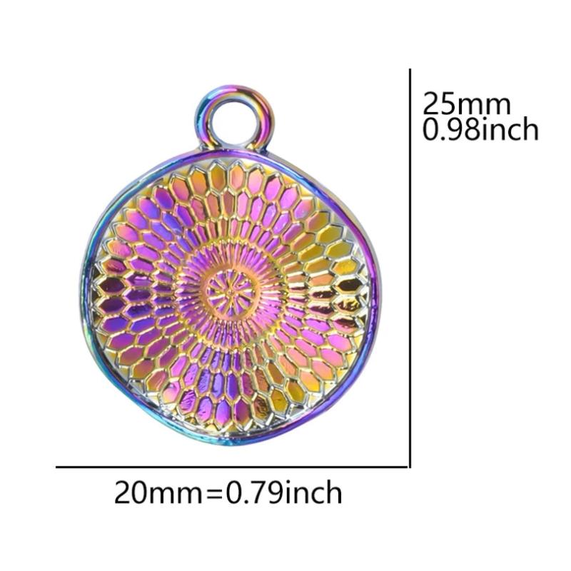 15PCS Round Plate Pendant Charm Alloy Jewelry DIY Supplies