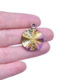 15PCS Round Plate Pendant Charm Alloy Jewelry DIY Supplies