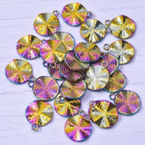 15PCS Round Plate Pendant Charm Alloy Jewelry DIY Supplies