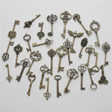 30Pcs/pack Hollow Vintage Bronze Key Charms Pendant DIY Jewelry Accessories