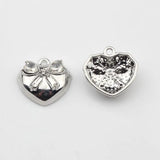 Zinc Alloy Heart Zircon Bow Tie Charm 6pcs/lot DIY Necklace Making