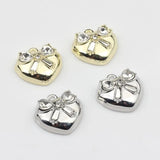 Zinc Alloy Heart Zircon Bow Tie Charm 6pcs/lot DIY Necklace Making