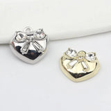 Zinc Alloy Heart Zircon Bow Tie Charm 6pcs/lot DIY Necklace Making