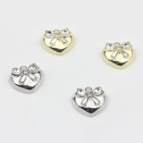 Zinc Alloy Heart Zircon Bow Tie Charm 6pcs/lot DIY Necklace Making
