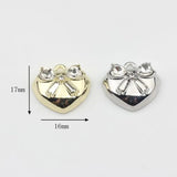 Zinc Alloy Heart Zircon Bow Tie Charm 6pcs/lot DIY Necklace Making