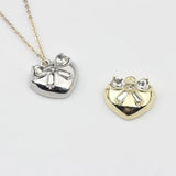 Zinc Alloy Heart Zircon Bow Tie Charm 6pcs/lot DIY Necklace Making