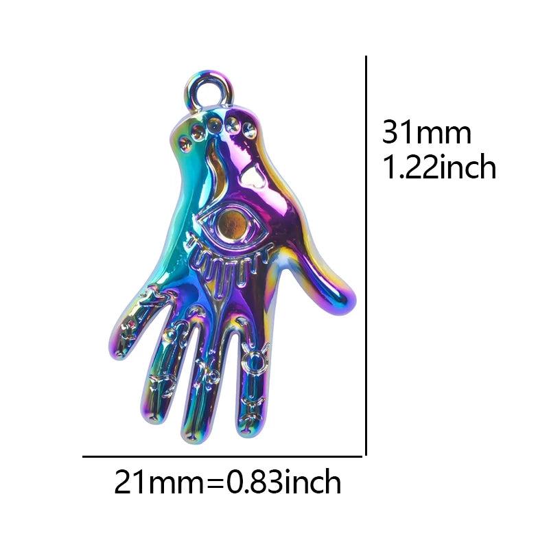 10PCS Devil's Hand Pendant Charm for Jewelry Necklaces Bracelet DIY