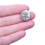 10PCS Circle Moon Stars Starfish Charms Stainless Steel DIY Jewelry Necklace