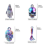 10pcs Mixed Skeleton Skull Charms DIY Jewelry Making Halloween Pendant