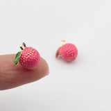 Enamel Lychee Charm 6pcs/lot for DIY Jewelry Making