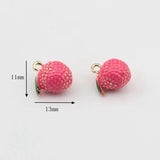 Enamel Lychee Charm 6pcs/lot for DIY Jewelry Making