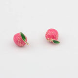 Enamel Lychee Charm 6pcs/lot for DIY Jewelry Making