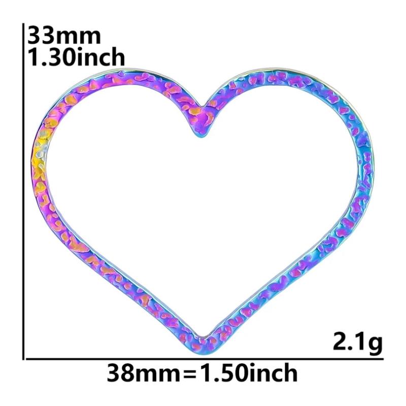 8pcs 33x38mm Heart Pendant Stainless Steel DIY Jewelry Supplies