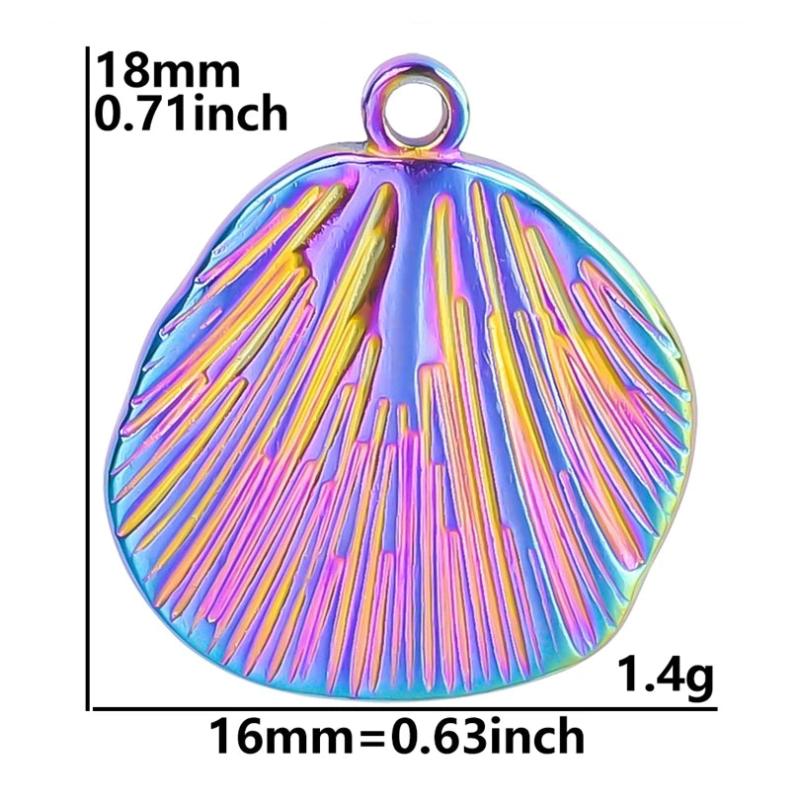 10pcs Shell Pendant Charm Stainless Steel for Jewelry DIY