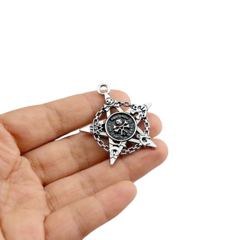 4Pcs Skull & Stars Charms for Jewelry Making