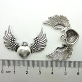 10Pcs Angel Wings Heart Charms for DIY Jewelry Making