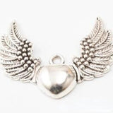 10Pcs Angel Wings Heart Charms for DIY Jewelry Making