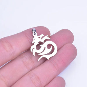 10PCS Silvery Dragon Charms Vintage Animals Dragon Fly Pendant