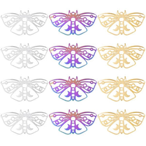 5PCS Stainless Steel Butterfly Charm Pendant DIY Necklace Bracelet Earrings
