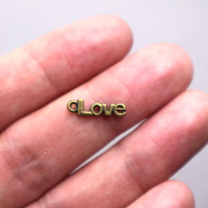 80pcs Antique Bronze Love Charms for Jewelry Making