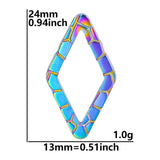 15pcs Rhombus Pendant Charm Stainless Steel Jewelry DIY Accessories